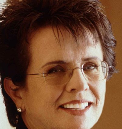 This is a portrait of Billie Jean King, courtesy of Jonathan Exley - Billie Jean King Enterprises, Inc.
